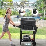 MELLCOM Charcoal Grill with Foldable Side Table