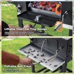 MELLCOM Charcoal Grill with Foldable Side Table
