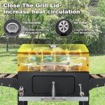 MELLCOM Charcoal Grill with Foldable Side Table