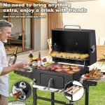 MELLCOM Charcoal Grill with Foldable Side Table