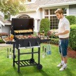 MELLCOM Charcoal Grill with Foldable Side Table