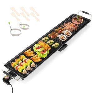 COSTWAY 39.5” Electric Teppanyaki Grill with Nonstick Surfaces