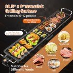 COSTWAY 39.5” Electric Teppanyaki Grill with Nonstick Surfaces
