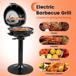 COSTWAY Portable Electric BBQ Grill with Warming Tray