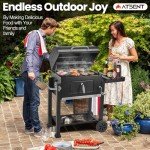 Large Charcoal Grill with Side Table for Outdoor Cooking