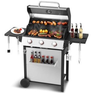 3-Burner Propane Gas Grill with Even Heat Distribution