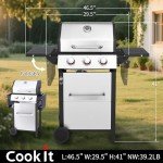 3-Burner Propane Gas Grill with Even Heat Distribution