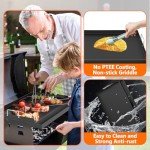 25" Nonstick Cast Iron Griddle for Gas Grills