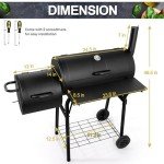Large Barrel Charcoal Grill & Offset Smoker
