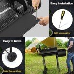 Large Barrel Charcoal Grill & Offset Smoker