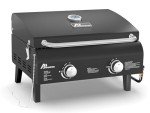 Portable Gas Grill with Dual Burners and Thermometer