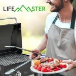 Portable Gas Grill with Dual Burners and Thermometer