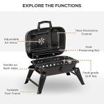 Outsunny Portable 14" Charcoal Grill for Outdoors