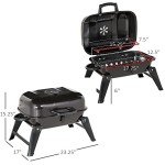 Outsunny Portable 14" Charcoal Grill for Outdoors