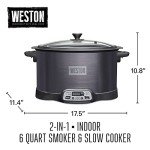 Weston 2-in-1 Electric Smoker & Slow Cooker 6Qt