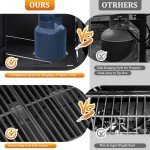 Unovivy 3-Burner Propane Gas BBQ Grill with Side Burner