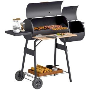 Outsunny 48" Portable Barrel Charcoal Grill
