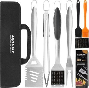 8-Piece BBQ Grill Tools Set with Spatula & More