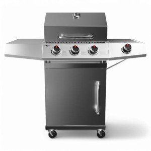 GasOne Deluxe 3-Burner Stainless Steel BBQ Grill