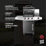 GasOne Deluxe 3-Burner Stainless Steel BBQ Grill