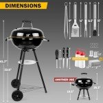 Joyfair 18-Inch Portable Charcoal Grill Set