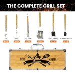 Outdoor BBQ Grilling Accessories Tool Set with Case