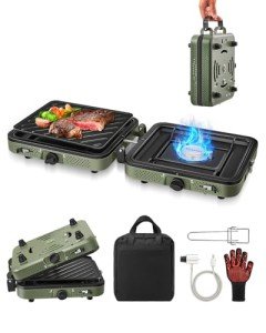 Saker Portable 2-Burner Camping Grill Stove