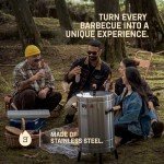 INGRILL 3-in-1 Stainless Steel Charcoal Smoker Grill