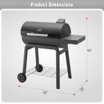 Feasto 30-Inch Charcoal BBQ Grill with Side Table