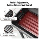Feasto 30-Inch Charcoal BBQ Grill with Side Table