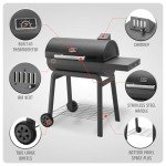 Feasto 30-Inch Charcoal BBQ Grill with Side Table