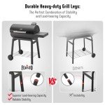 Feasto 30-Inch Charcoal BBQ Grill with Side Table