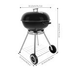 18" Charcoal BBQ Grill with Handle and Wheels