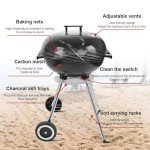18" Charcoal BBQ Grill with Handle and Wheels