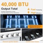 COOKIT 4-Burner Propane Gas Grill - 40,000 BTU