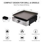 Camplux Portable 15,000 BTU Propane Griddle Grill