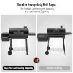 Feasto 30-Inch Charcoal Grill with Side Table