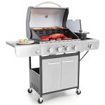 Captiva Designs 4-Burner Propane BBQ Grill with Side Burner
