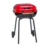 Red Americana Swinger Charcoal Grill with Side Tables