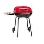 Red Americana Swinger Charcoal Grill with Side Tables