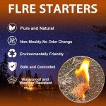 Natural Fire Starters for Grill & Campfire - 60 Pack