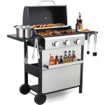 3-Burner Propane Gas Grill with Easy-Clean Features
