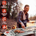 TeqHome Portable Charcoal Grill with Storage Shelf