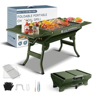 Portable Folding Charcoal Grill for Outdoor Cooking