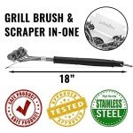 Grillaholics Bristle-Free BBQ Grill Brush with Scraper