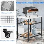 Stainless Steel Outdoor Grill Cart and Pizza Oven