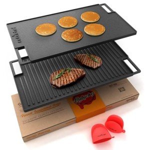 NutriChef 18-Inch Cast Iron Reversible Grill Plate