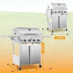 WAA 4-Burner Portable Gas BBQ Grill