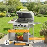 WAA 4-Burner Portable Gas BBQ Grill