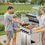 WAA 4-Burner Portable Gas BBQ Grill